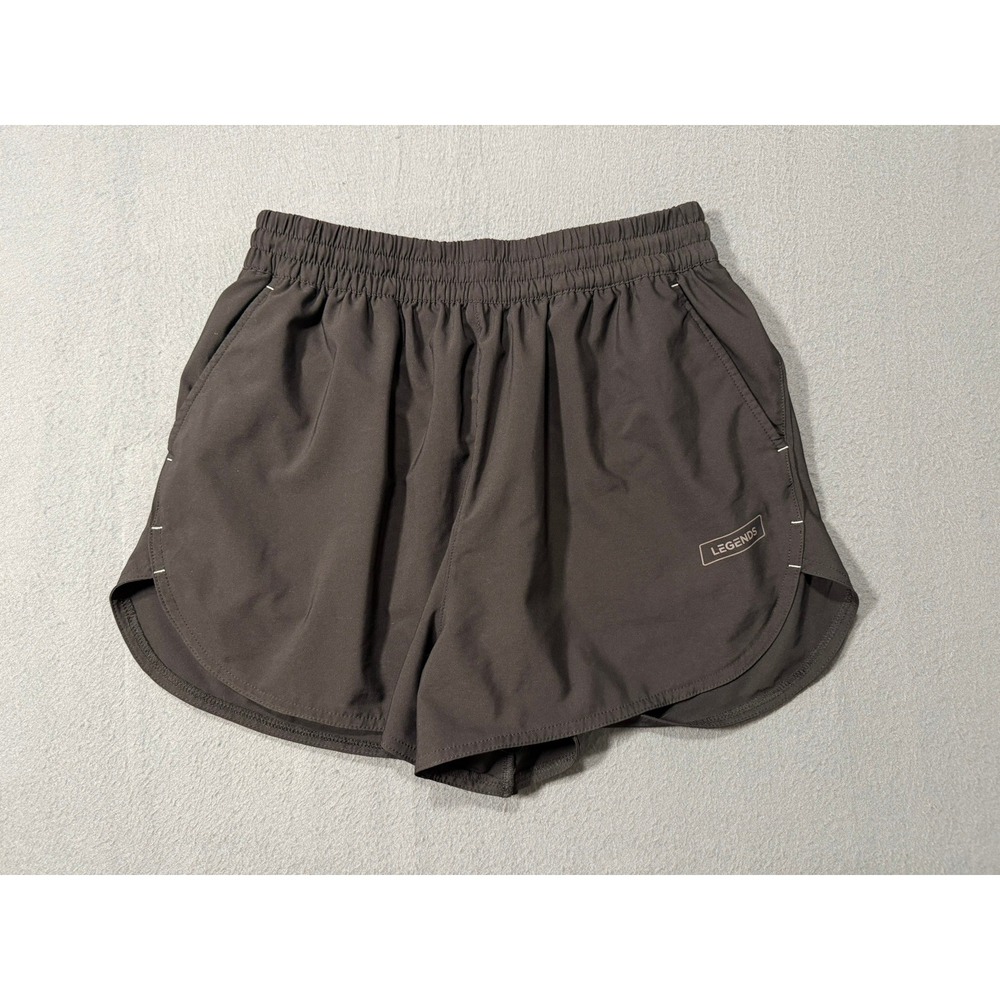 Legends Mens Athletic Shorts Medium Gray Elastic Waist Zipper Pocket SOW000003LN